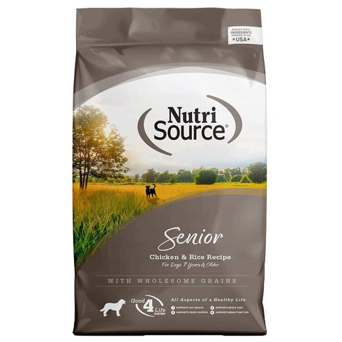 Nutrisource Chicken & Rice Senior Formula Dry Dog Food 15lb - Poudre Pet and Feed Supply